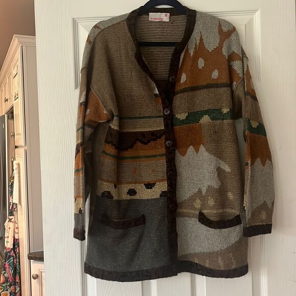 La Squadra Vintage Wool Fall Cardigan Size Large - Picture 1 of 7